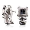 Image 2 : 14KT White Gold Sapphire and Diamond Earrings