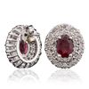 Image 2 : 14KT White Gold 2.07ctw Ruby and Diamond Earrings