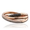 Image 2 : 14KT Rose Gold 0.41ctw Black Diamond Ring