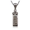 Image 2 : 18KT White Gold Princess and Diamond Pendant With Chain