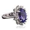 Image 2 : 14KT White Gold 5.44ct Tanzanite and Diamond Ring