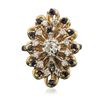 Image 1 : 14KT Yellow Gold 0.42ctw Sapphire and Diamond Ring