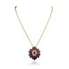 Image 1 : 14KT Yellow Gold 14.46ctw Ruby and Diamond Pendant With Chain