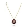 Image 1 : 14KT Yellow Gold 14.46ctw Ruby and Diamond Pendant With Chain