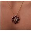 Image 3 : 14KT Yellow Gold 14.46ctw Ruby and Diamond Pendant With Chain