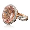 Image 2 : 14KT Rose Gold 8.51ct Morganite and Diamond Ring