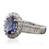 Image 2 : 14KT White Gold 2.22ct Tanzanite and Diamond Ring