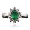 Image 1 : 18KT White Gold 1.20ct Emerald and Diamond Ring
