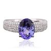 Image 1 : 14KT White Gold 1.76ct Tanzanite and Diamond Ring