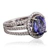 Image 2 : 14KT White Gold 2.60ct Tanzanite and Diamond Ring