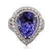 Image 1 : 18KT White Gold 10.19ct Tanzanite and Diamond Ring