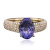 Image 1 : 14KT Yellow Gold 2.27ct Tanzanite and Diamond Ring