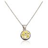 Image 1 : 14KT White Gold 0.25ctw Yellow Sapphire Pendant With Chain