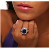 Image 2 : 18KT White Gold 9.33ct Tanzanite and Diamond Ring