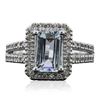 Image 3 : 14KT White Gold 1.98ct Aquamarine and Diamond Ring