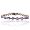 Image 1 : 14KT Rose Gold 14.94ctw Tanzanite and Diamond Bracelet