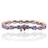 Image 2 : 14KT Rose Gold 14.94ctw Tanzanite and Diamond Bracelet