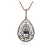 Image 1 : 14KT Rose Gold 2.77ct Aquamarine and Diamond Pendant with Chain