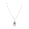 Image 2 : 14KT Rose Gold 2.77ct Aquamarine and Diamond Pendant with Chain