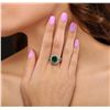 Image 2 : 14KT Yellow Gold 3.49ct Emerald and Diamond Ring