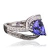 Image 2 : 18KT White Gold 3.59ct Tanzanite and Diamond Ring