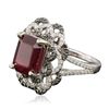 Image 2 : 14KT White Gold 7.83ct Ruby and Diamond Ring