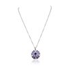 Image 2 : 14KT White Gold 9.54ctw Tanzanite and Diamond Pendant With Chain