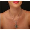 Image 2 : 14KT White Gold 2.58ct Emerald and Diamond Necklace