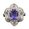 Image 1 : 18KT White Gold 2.48ct Tanzanite and Diamond Ring