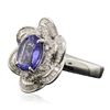 Image 2 : 18KT White Gold 2.48ct Tanzanite and Diamond Ring