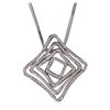 Image 1 : 14KT White Gold 0.97ctw Diamond Pendant With Chain