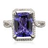 Image 1 : 14KT White Gold 4.37ct Tanzanite and Diamond Ring