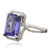 Image 2 : 14KT White Gold 4.37ct Tanzanite and Diamond Ring