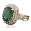 Image 4 : 14KT Yellow Gold 3.82ct Emerald and Diamond Ring