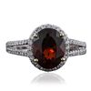 Image 1 : 14KT White Gold 2.37ct Garnet and Diamond Ring