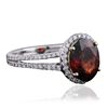 Image 2 : 14KT White Gold 2.37ct Garnet and Diamond Ring