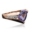 Image 2 : 14KT Rose Gold 4.49ct Tanzanite and Diamond Ring