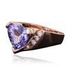 Image 3 : 14KT Rose Gold 4.49ct Tanzanite and Diamond Ring