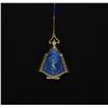 Image 2 : 14KT Yellow Gold Blue Guilloche Enamel Necklace