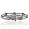 Image 2 : 14KT White Gold 5.81ctw Tanzanite and Diamond Bracelet