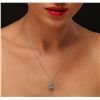 Image 1 : 14KT White Gold 2.99ct Topaz and Diamond Pendant With Chain