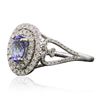 Image 2 : 14KT White Gold 0.92ct Tanzanite and Diamond Ring