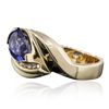 Image 2 : 14KT Yellow Gold 2.00ct Tanzanite and Diamond Ring