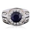 Image 1 : 14KT White Gold 2.90ct Sapphire and Diamond Ring