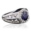 Image 2 : 14KT White Gold 2.90ct Sapphire and Diamond Ring