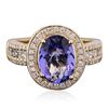 Image 1 : 14KT Yellow Gold 3.08ct Tanzanite and Diamond Ring