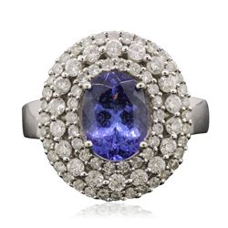 14KT White Gold 2.00ct Tanzanite and Diamond Ring