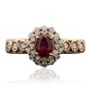 Image 1 : 18KT Rose Gold 0.60ct Ruby and Diamond Ring
