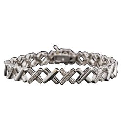 14KT White Gold 1.07ctw Diamond Bracelet