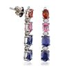 Image 2 : 14KT White Gold 6.72ctw Multi-Color Sapphire and Diamond Earrings